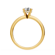 Bague de fiançailles diamant naturel rond 0.74 carat or jaune 14 carats Lia